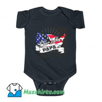 Father day One Lucky Papa Baby Onesie