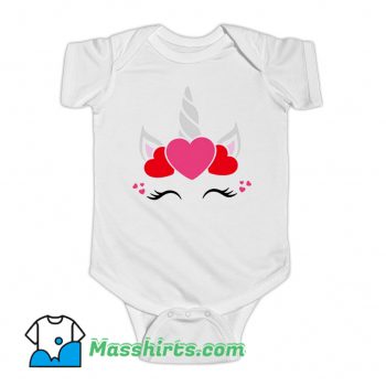 Funny Unicorn Valentine Day Baby Onesie