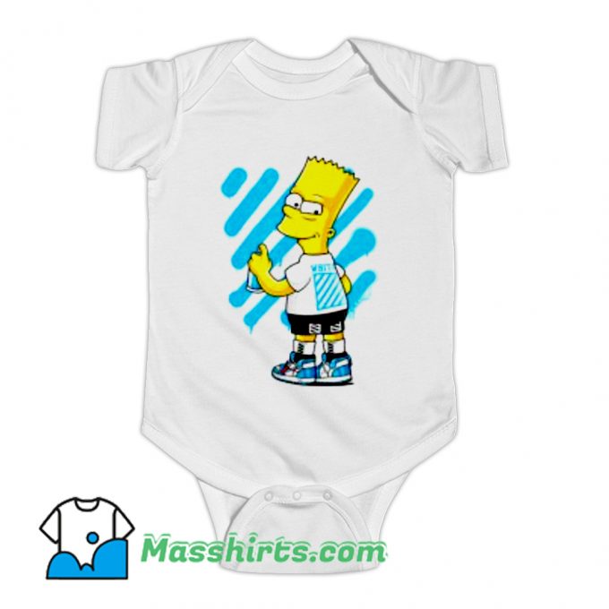 Jordan Off White UNC Bart Simpson Baby Onesie