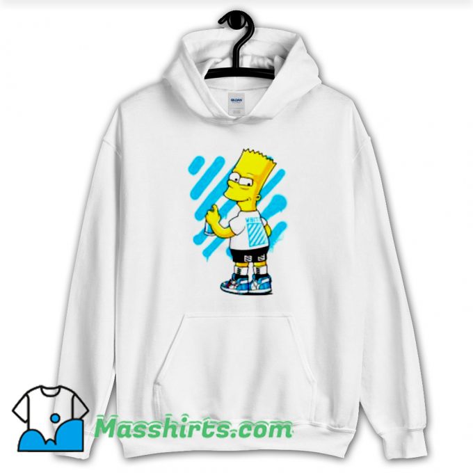 Jordan Off White UNC Bart Simpson Hoodie Streetwear