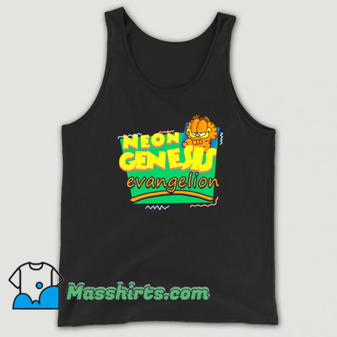 Neon Genesis Evangelion Meets Garfield Tank Top On Sale