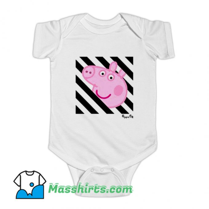 Off White Cartoon Peppa Pig Baby Onesie