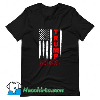 Political Trump 2024 American Flag T Shirt Design