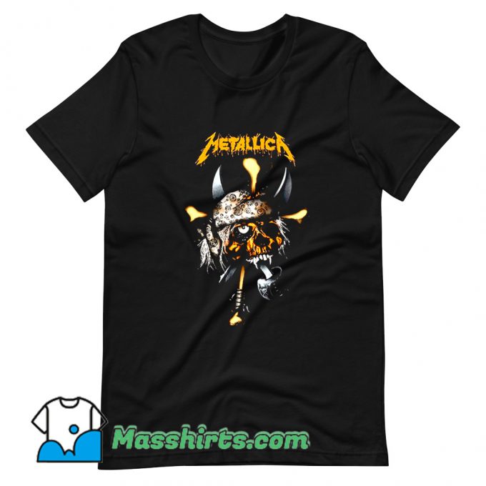 Cheap Rock Metallica Pirate Skull T Shirt Design