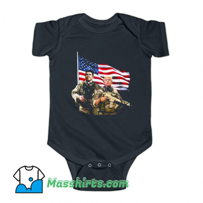 Ronald Donald Trump USA Flag Baby Onesie