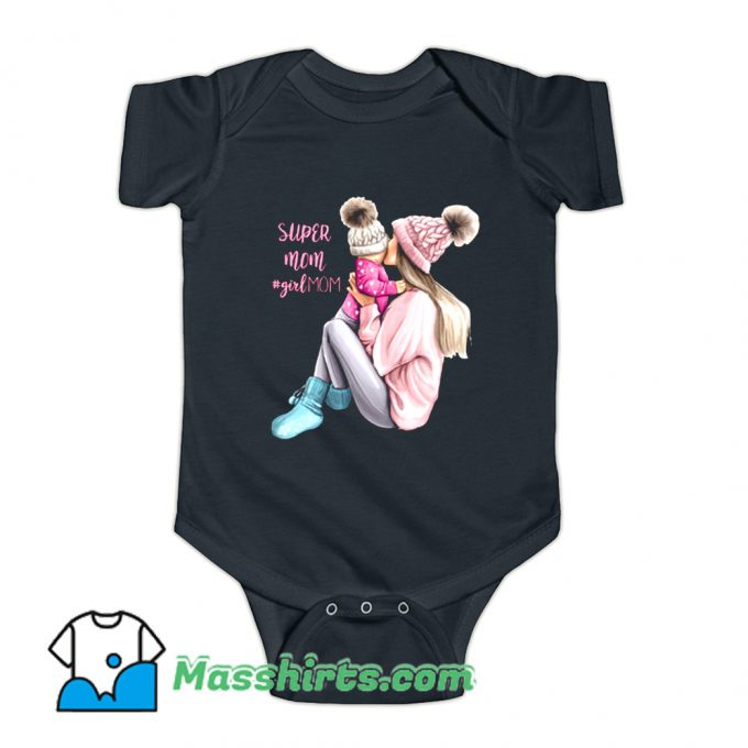 Super Mom Girl Mom Funny Baby Onesie