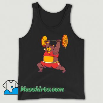 Awesome Squat Bear Gym I Love to Eat Pizza Tank Top