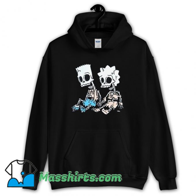 Awesome The Simpsons Bart and Lisa Skeletons Hoodie Streetwear