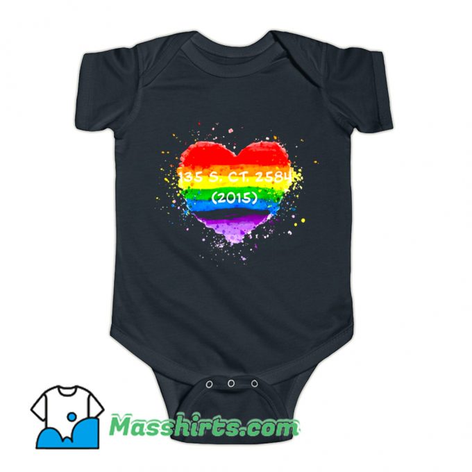 Cool Pride Watercolor Heart Baby Onesie