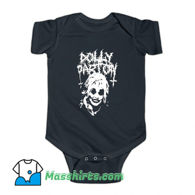 Funny Dolly Parton Black Metal Baby Onesie