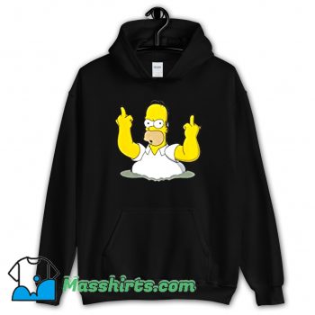 Homer Simpson Middle Finger Hoodie Streetwear On Sale