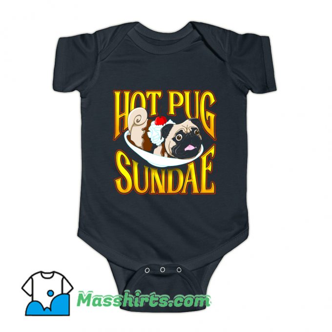 Hot Pug Sundae Vintage Baby Onesie