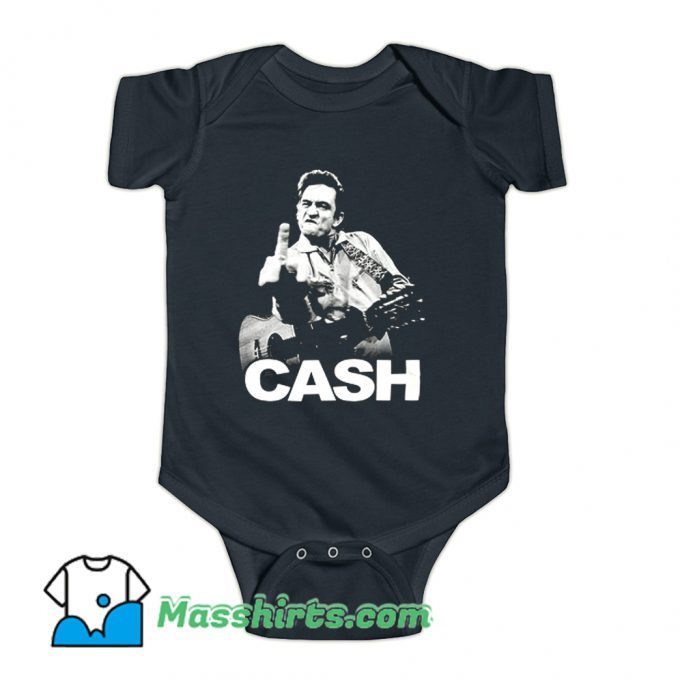 Johnny Cash Middle Finger Rock Baby Onesie