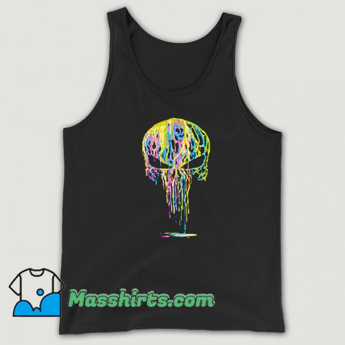 Marvel Punisher Neon Drips Logo Funny Tank Top