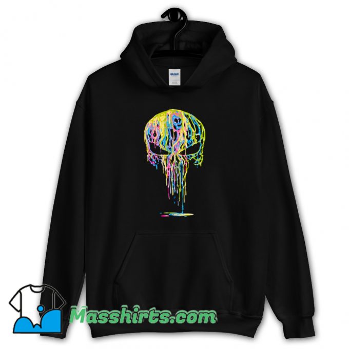 Marvel Punisher Neon Drips Logo Hoodie Streetwear