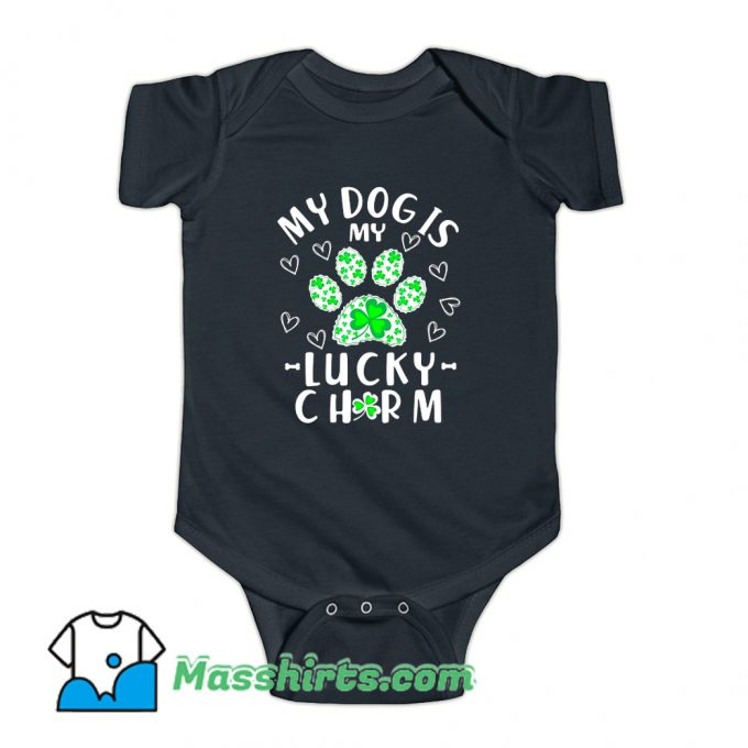 My Dog Is My Lucky Charm Shamrock Baby Onesie