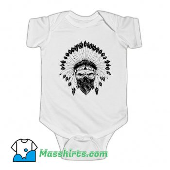 Vintage Indian Skull Rag Baby Onesie