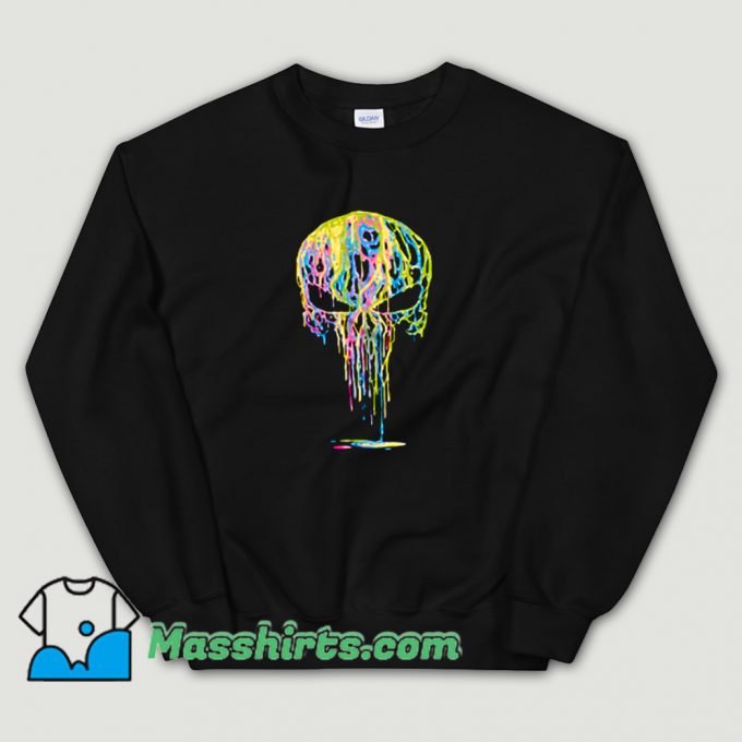 Vintage Marvel Punisher Neon Drips Logo Sweatshirt