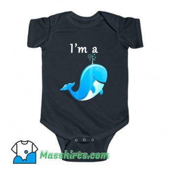 I Am A Whale Cartoon Blue Baby Onesie