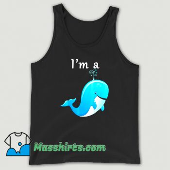 I Am A Whale Cartoon Blue Tank Top On Sale