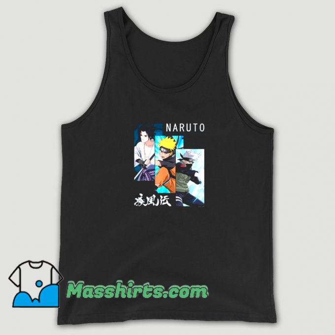 Naruto 3 Panels and Kanji Tank Top