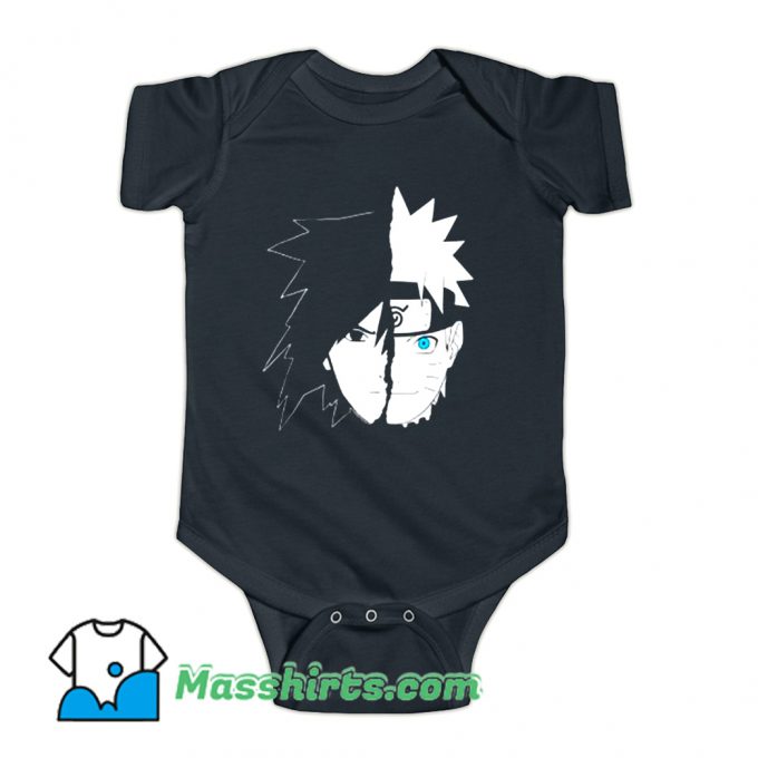 Naruto Sasuke Split Face Baby Onesie