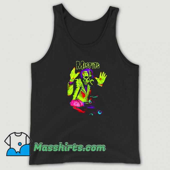 New The Misfits Skeleton Green Tank Top