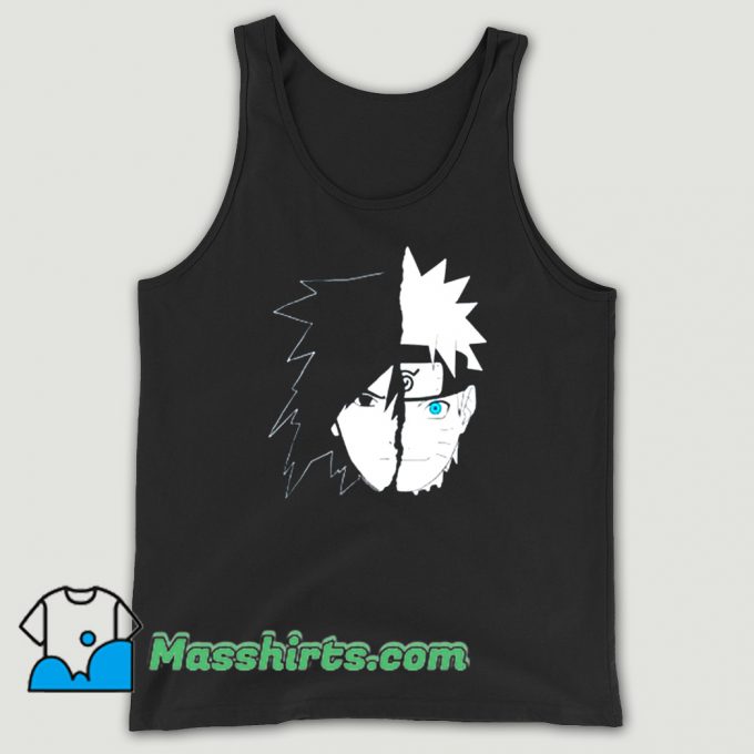 Original Naruto Sasuke Split Face Tank Top