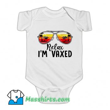 Relax I Am Vaxed Sunglasses Baby Onesie
