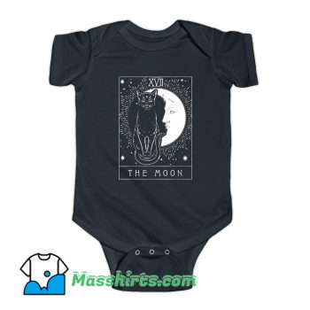 Tarot Card The Moon And Cat Baby Onesie