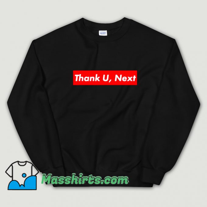 Thank U Next Red Box Logo Sweatshirt