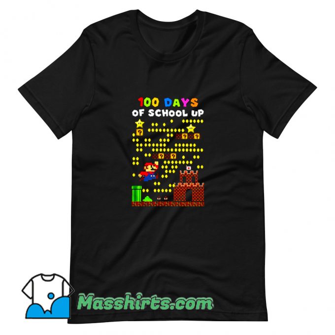 Best Super Mario 100 Days Of School Up T Shirt Design