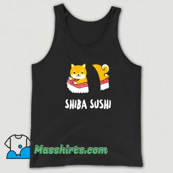 Cheap Cartoon Shiba Sushi Tank Top