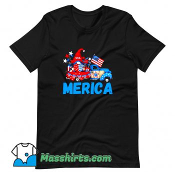 Cheap Merica 4Th Of July Patriotic Truck Gnome T Shirt Design