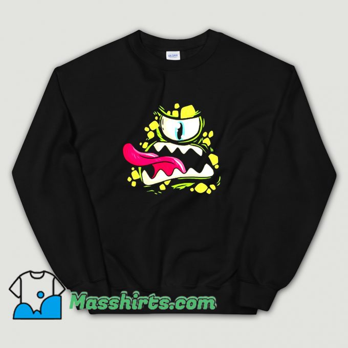 Cheap Scary Monster Face Cartoon Sweatshirt