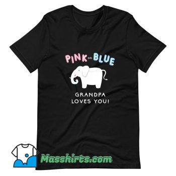 Cool Elephant Gender Grandpa Baby Shower T Shirt Design
