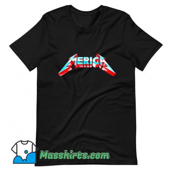 Cool Metal Merica Rocks July 4Th T Shirt Design