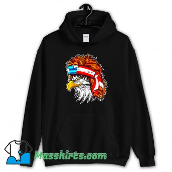 Cool Rocker Hair Eagle American Flag 80s Hoodie Streetwear