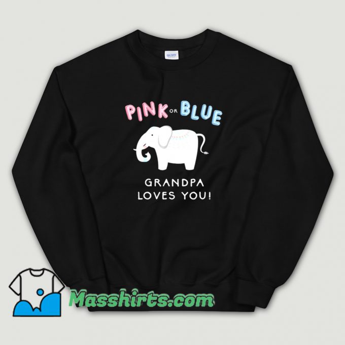 Cute Elephant Gender Grandpa Baby Shower Sweatshirt