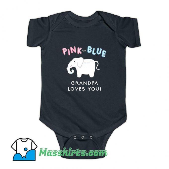 Elephant Gender Grandpa Baby Shower Baby Onesie