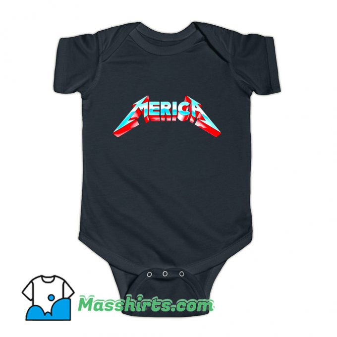 Metal Merica Rocks July 4Th Baby Onesie