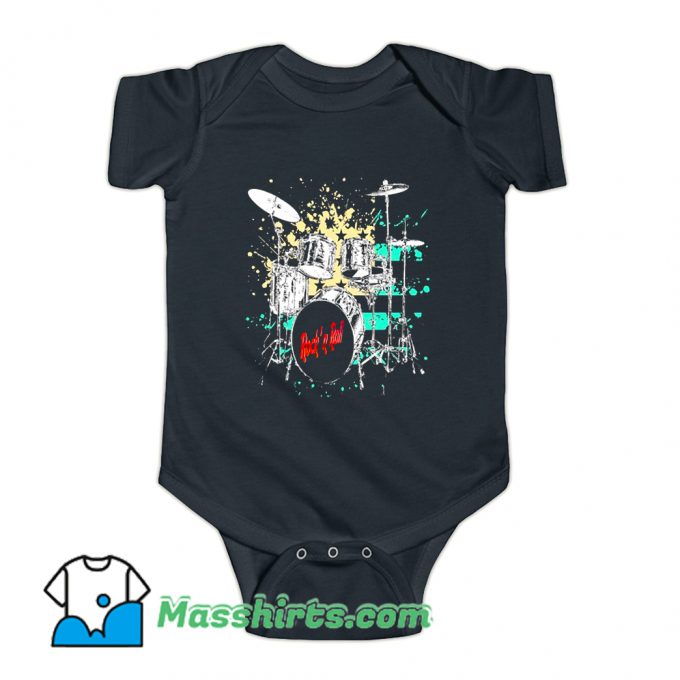 Original Drummer Rockn Roll Drum Set Baby Onesie