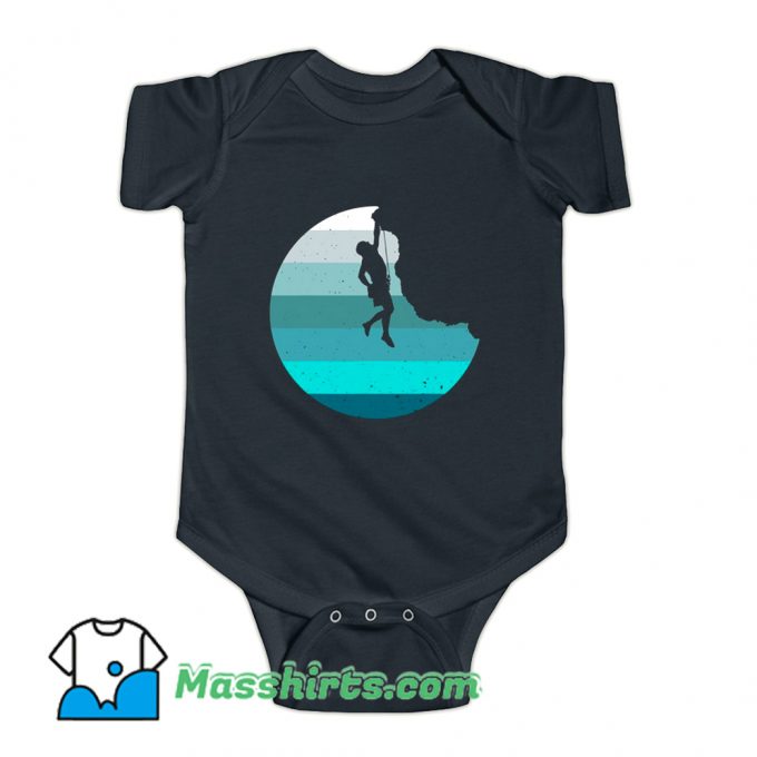 Rock Climbing Retro Bouldering Climber Baby Onesie