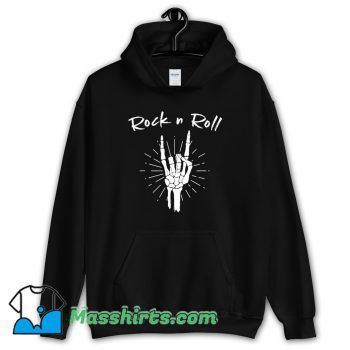 Rock N Roll Skeleton Hand Horns Funny Hoodie Streetwear