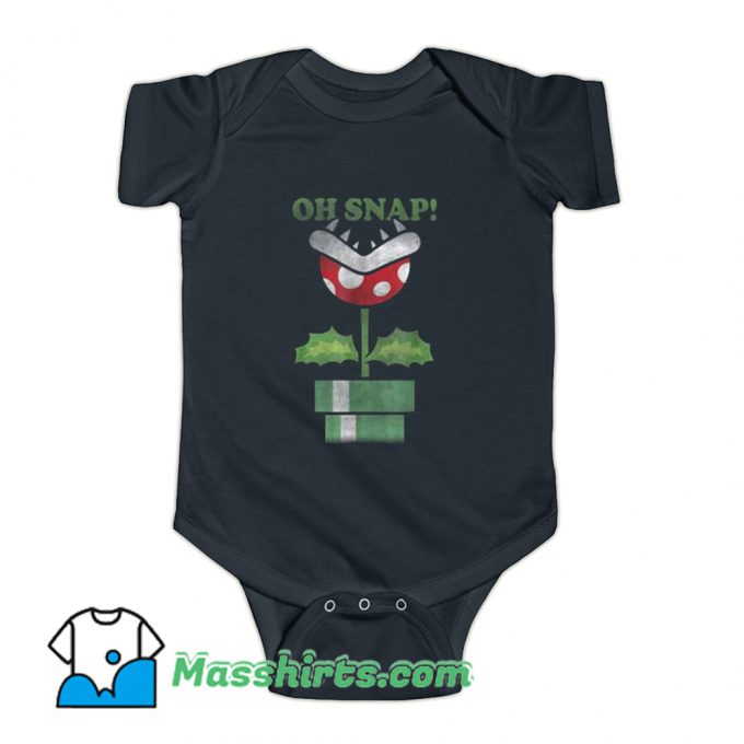 Super Mario Piranha Plant Oh Snap Baby Onesie