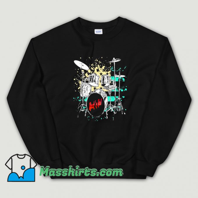 Vintage Drummer Rockn Roll Drum Set Sweatshirt