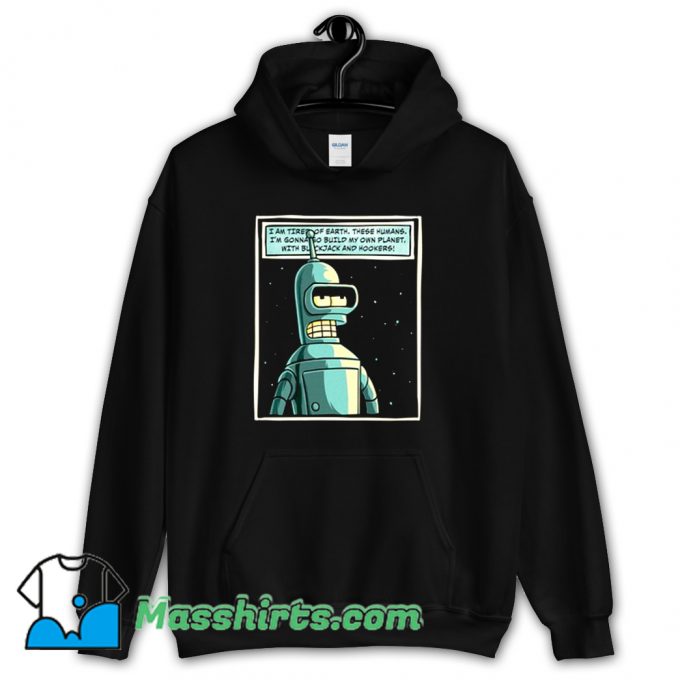 Vintage Futurama Ill Build My Own Planet Hoodie Streetwear