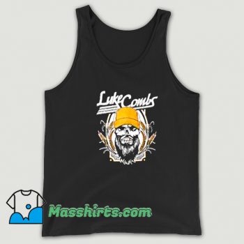 Awesome Luke Combs Skull With Cap American Tank Top