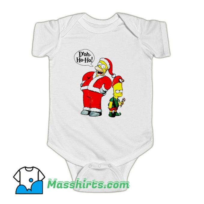 Bart and Homer Simpson Merry Christmas Baby Onesie