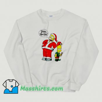 Bart and Homer Simpson Merry Christmas Sweatshirt On Sale